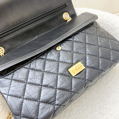 Chanel 2.55 Reissue Large 226 Flap in Black Distressed Calfskin and AGHW