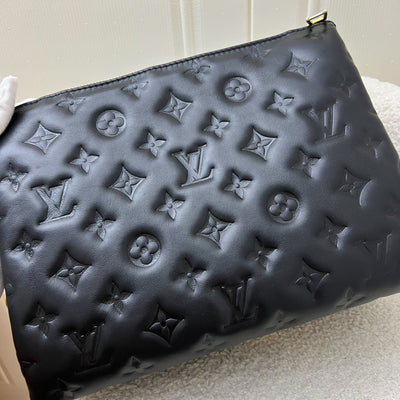 LV Coussin PM Handbag in Black Puffy Lambskin and GHW