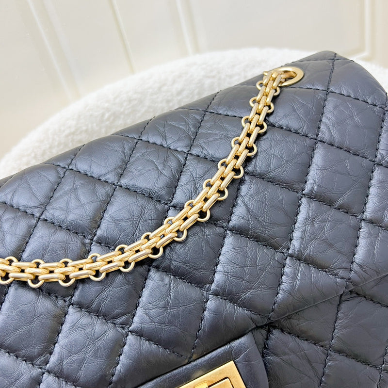 Chanel 2.55 Reissue Large 226 Flap in Black Distressed Calfskin and AGHW