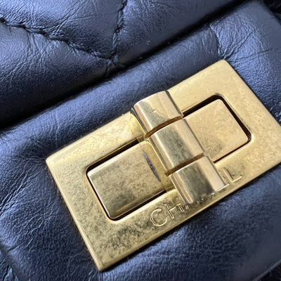 Chanel 2.55 Reissue Large 226 Flap in Black Distressed Calfskin and AGHW