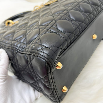 Dior Large Lady Dior in Black Lambskin and GHW
