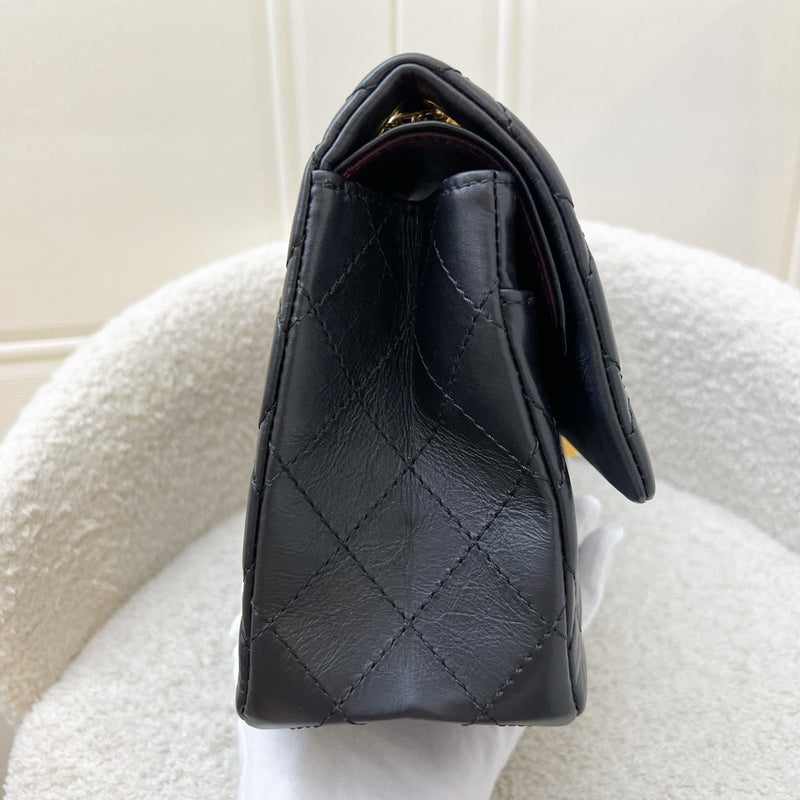 Chanel 2.55 Reissue Large 226 Flap in Black Distressed Calfskin and AGHW