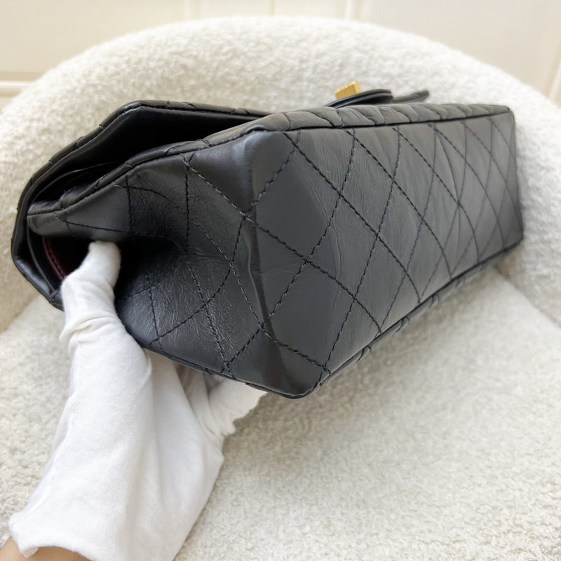 Chanel 2.55 Reissue Large 226 Flap in Black Distressed Calfskin and AGHW