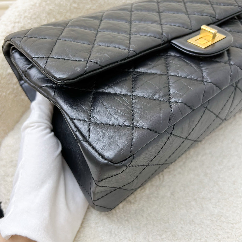 Chanel 2.55 Reissue Large 226 Flap in Black Distressed Calfskin and AGHW