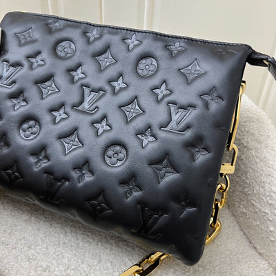 LV Coussin PM Handbag in Black Puffy Lambskin and GHW