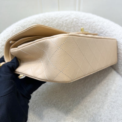 Chanel Medium Classic Flap CF in Beige Caviar and GHW (Model: A01112)