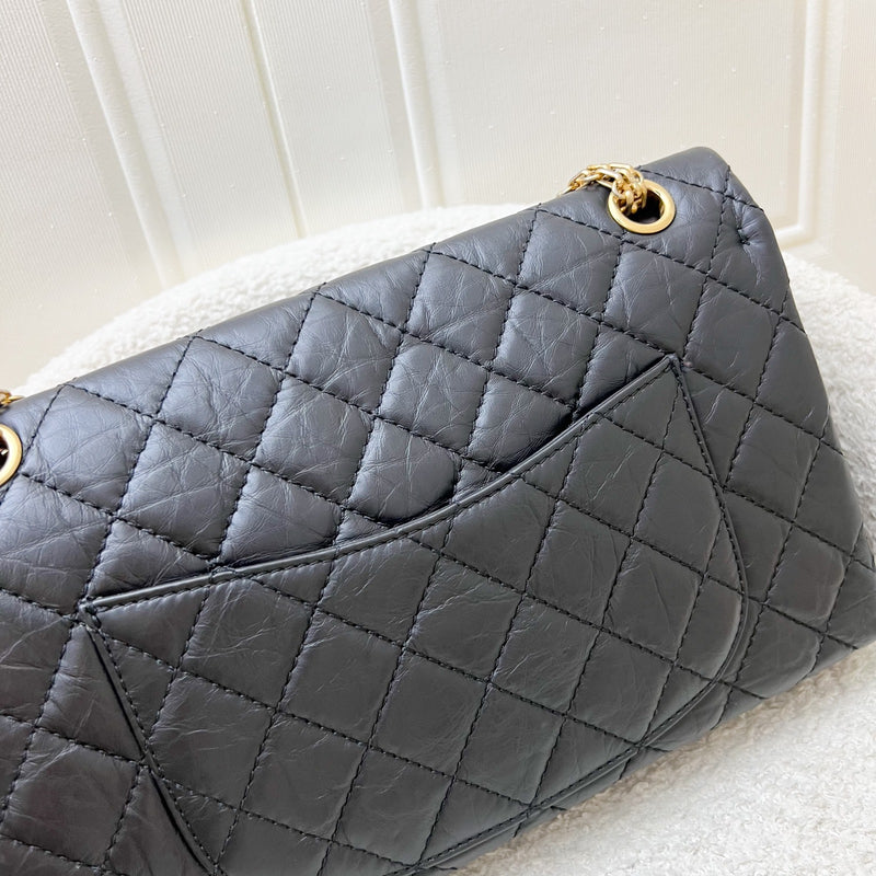 Chanel 2.55 Reissue Large 226 Flap in Black Distressed Calfskin and AGHW