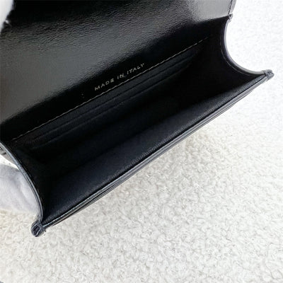 Chanel 24C Flap Card Holder in Black Shiny Calfskin and GHW