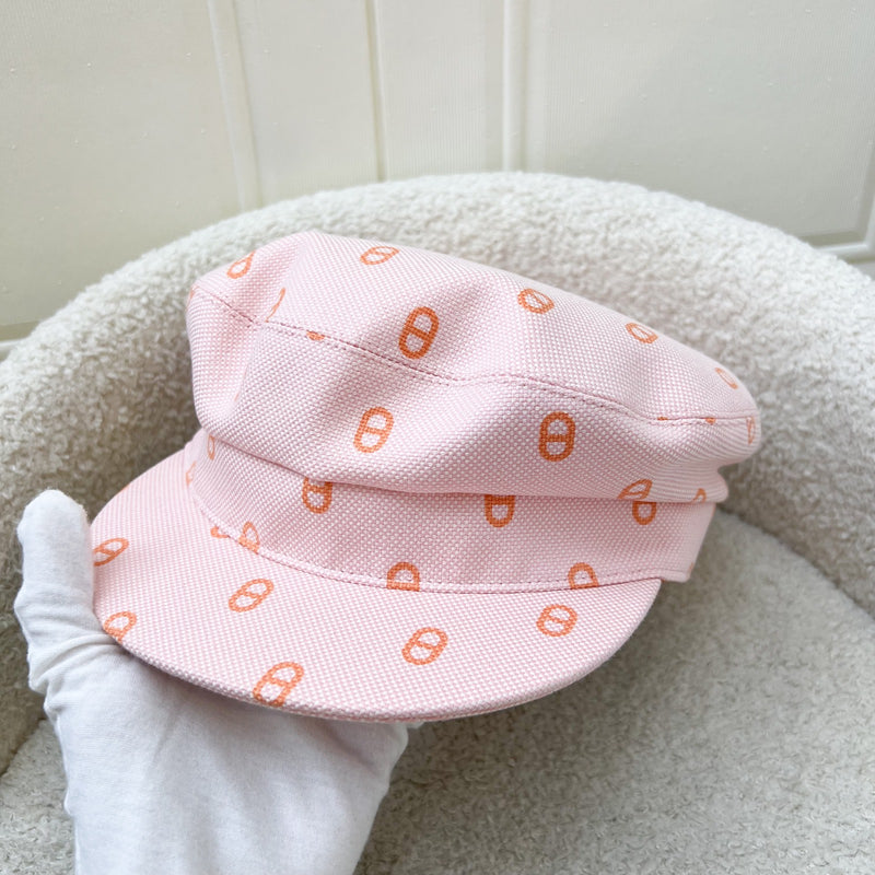 Hermes Vauban Cap (Casquette Femme Vauban Tolie) in Rose Pop Size 58