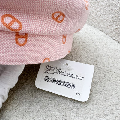Hermes Vauban Cap (Casquette Femme Vauban Tolie) in Rose Pop Size 58