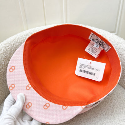 Hermes Vauban Cap (Casquette Femme Vauban Tolie) in Rose Pop Size 58