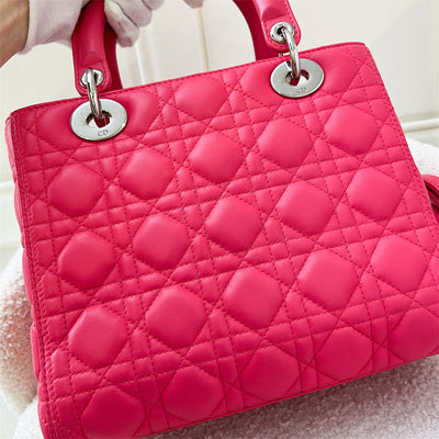 Dior Medium Lady Dior in Pink Lambskin and GHW