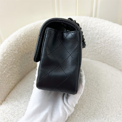 Chanel Classic Mini Rectangle in So Black Lambskin BHW