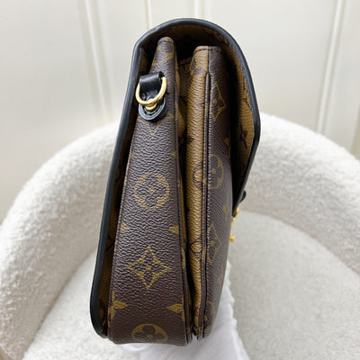 LV Pochette Metis in Reverse Monogram Canvas, Black Leather and GHW