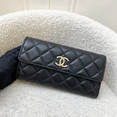Chanel 24A Long Wallet in Black Caviar and LGHW (Model: AP3972)