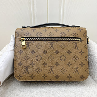 LV Pochette Metis in Reverse Monogram Canvas, Black Leather and GHW