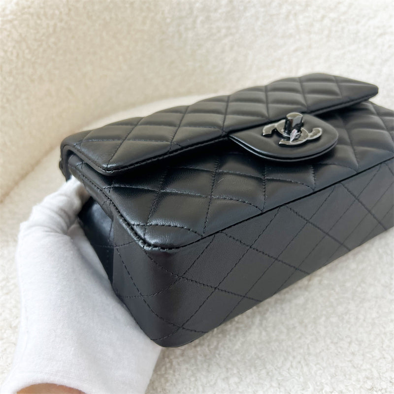 Chanel Classic Mini Rectangle in So Black Lambskin BHW