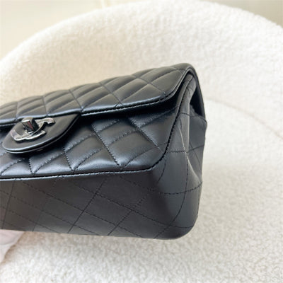 Chanel Classic Mini Rectangle in So Black Lambskin BHW