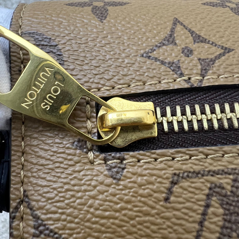 LV Pochette Metis in Reverse Monogram Canvas, Black Leather and GHW