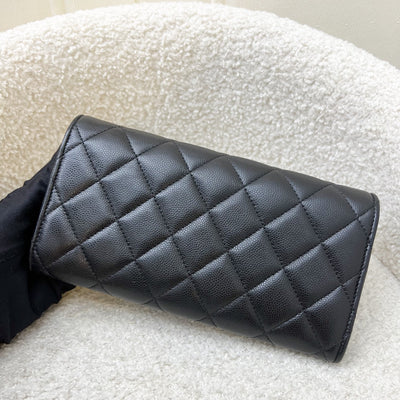 Chanel 24A Long Wallet in Black Caviar and LGHW (Model: AP3972)