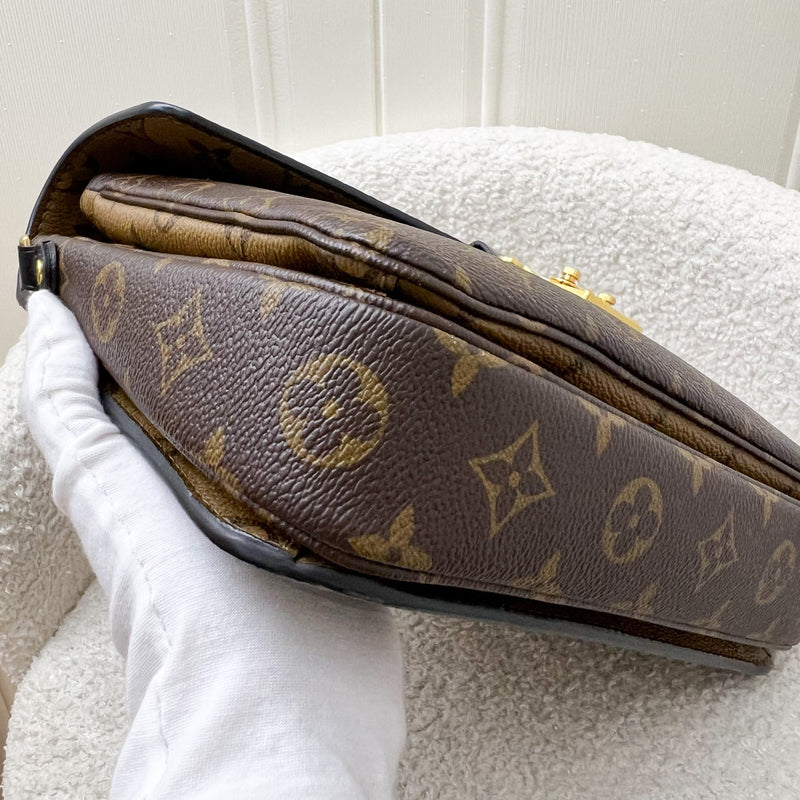 LV Pochette Metis in Reverse Monogram Canvas, Black Leather and GHW