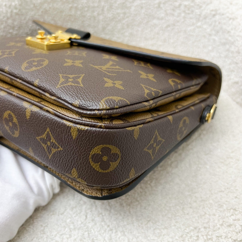 LV Pochette Metis in Reverse Monogram Canvas, Black Leather and GHW