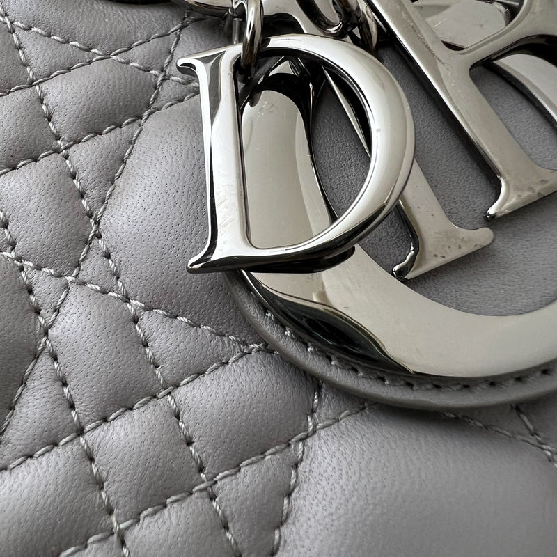 Dior Lady Dior My ABCDior Small Bag in Grey Lambskin and LGHW