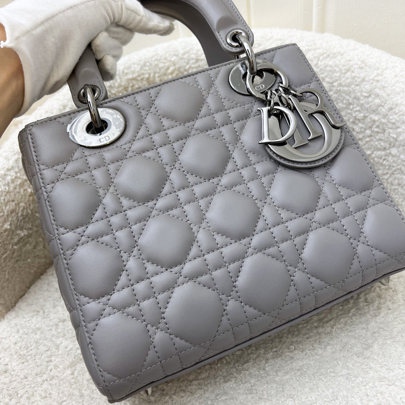 Dior Lady Dior My ABCDior Small Bag in Grey Lambskin and LGHW