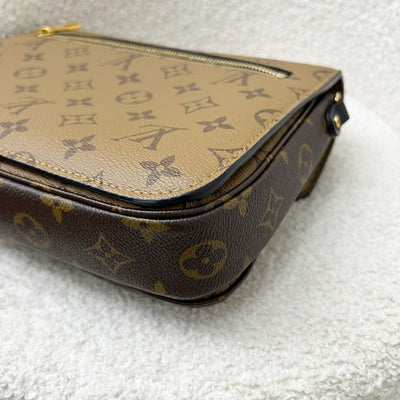 LV Pochette Metis in Reverse Monogram Canvas, Black Leather and GHW