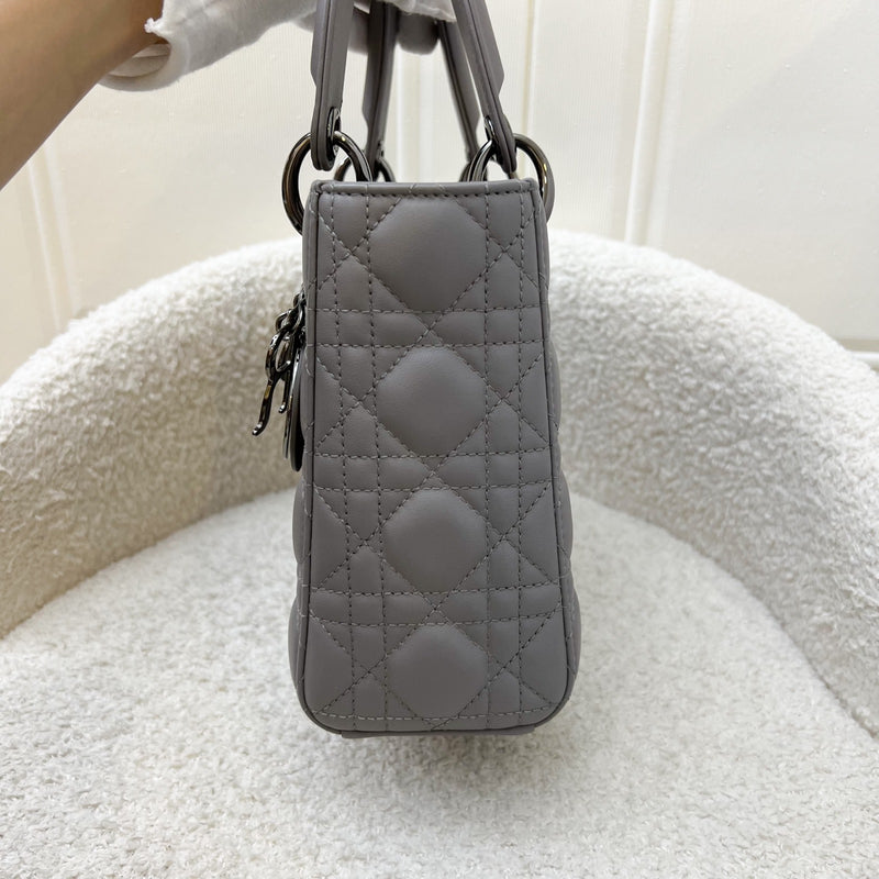Dior Lady Dior My ABCDior Small Bag in Grey Lambskin and LGHW