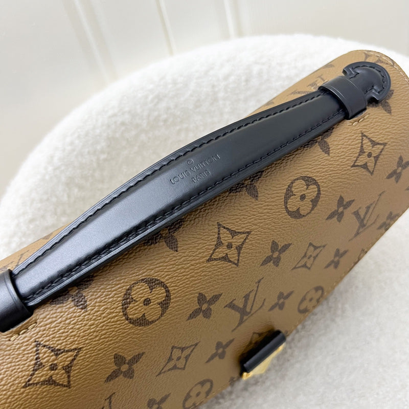 LV Pochette Metis in Reverse Monogram Canvas, Black Leather and GHW