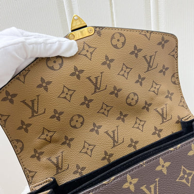 LV Pochette Metis in Reverse Monogram Canvas, Black Leather and GHW