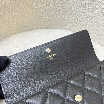 Chanel 24A Long Wallet in Black Caviar and LGHW (Model: AP3972)