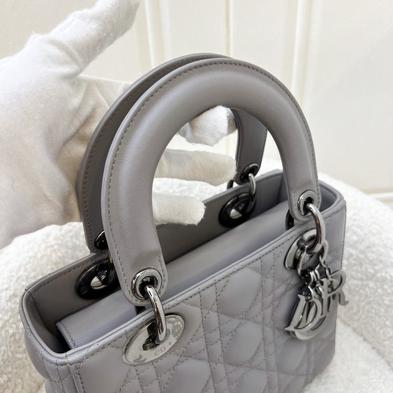 Dior Lady Dior My ABCDior Small Bag in Grey Lambskin and LGHW
