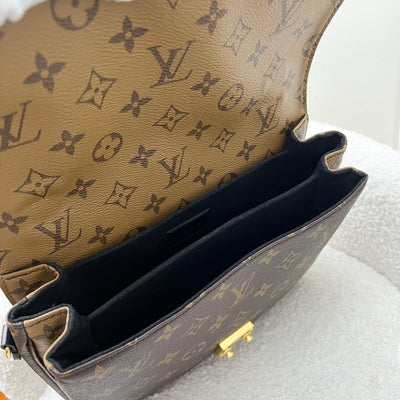 LV Pochette Metis in Reverse Monogram Canvas, Black Leather and GHW