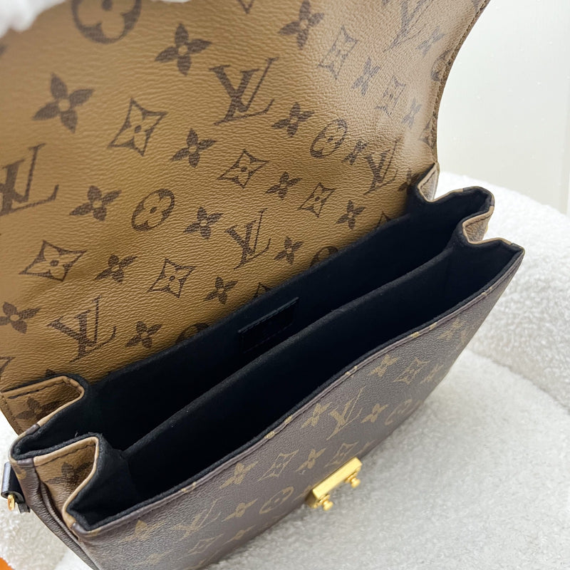 LV Pochette Metis in Reverse Monogram Canvas, Black Leather and GHW