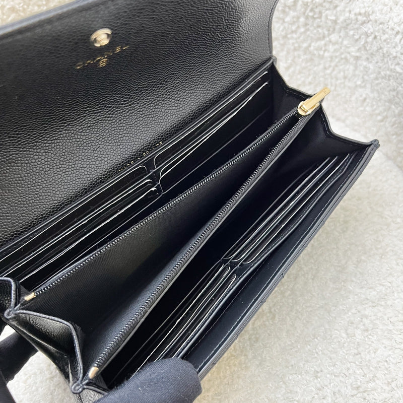 Chanel 24A Long Wallet in Black Caviar and LGHW (Model: AP3972)