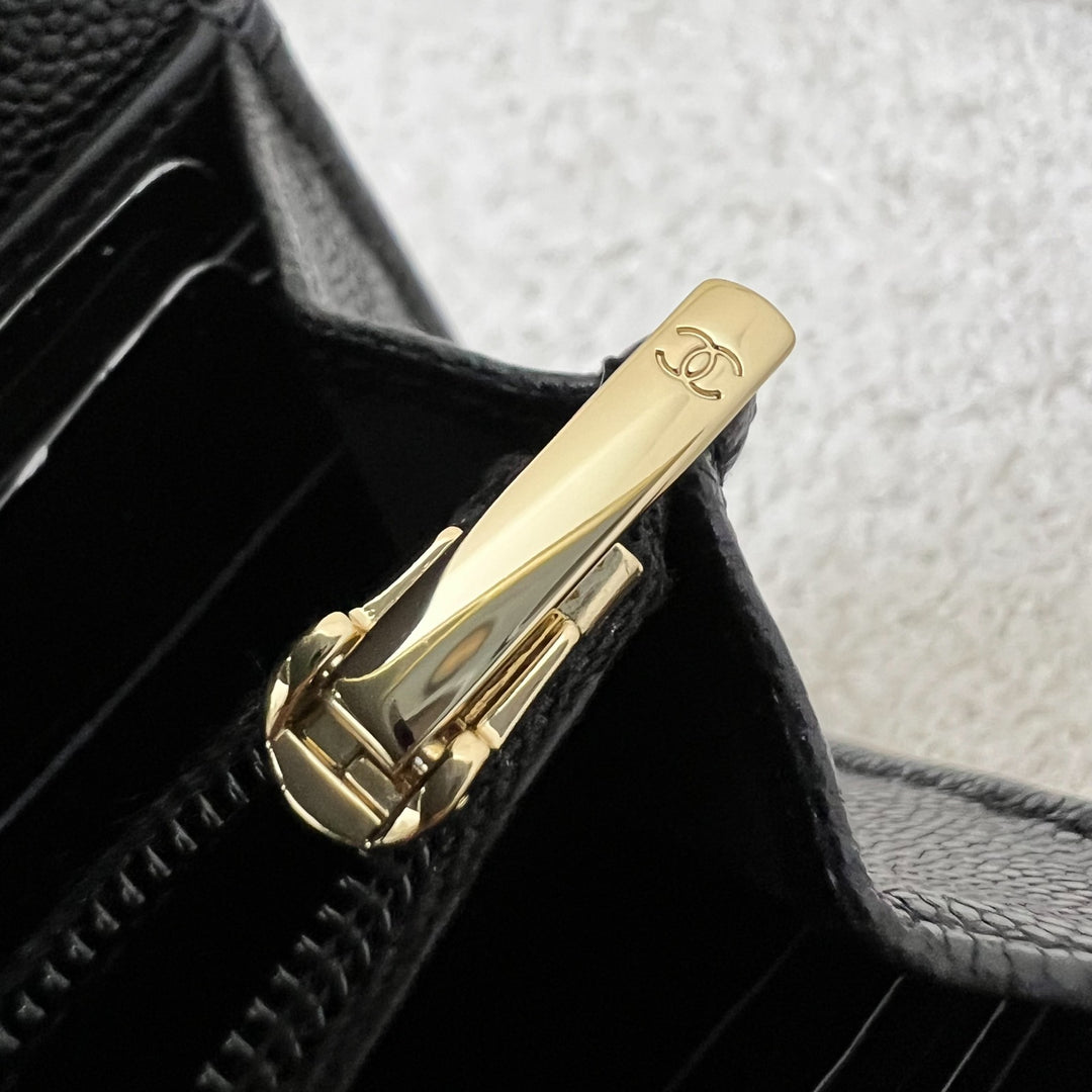 Chanel 24A Long Wallet in Black Caviar and LGHW (Model: AP3972