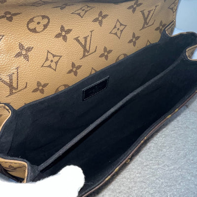 LV Pochette Metis in Reverse Monogram Canvas, Black Leather and GHW