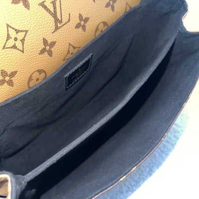 LV Pochette Metis in Reverse Monogram Canvas, Black Leather and GHW