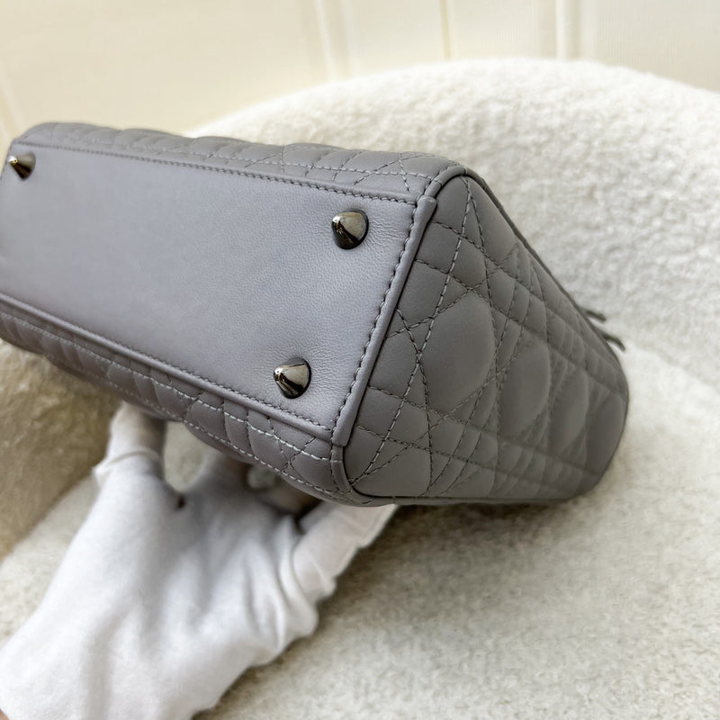 Dior Lady Dior My ABCDior Small Bag in Grey Lambskin and LGHW