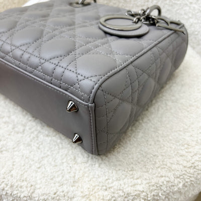 Dior Lady Dior My ABCDior Small Bag in Grey Lambskin and LGHW