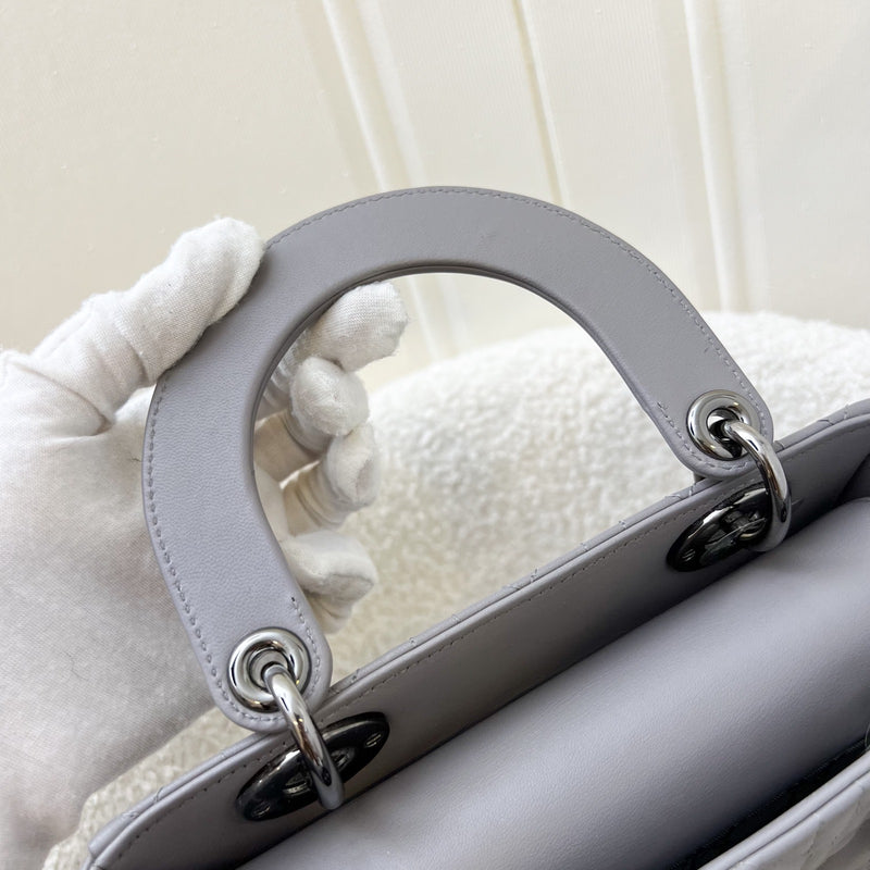 Dior Lady Dior My ABCDior Small Bag in Grey Lambskin and LGHW