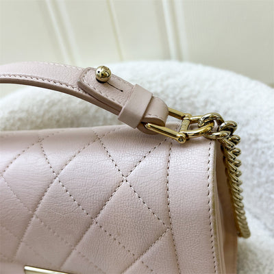 Chanel 17C Click Label Shoulder Bag in Light Pink Calfskin and LGHW