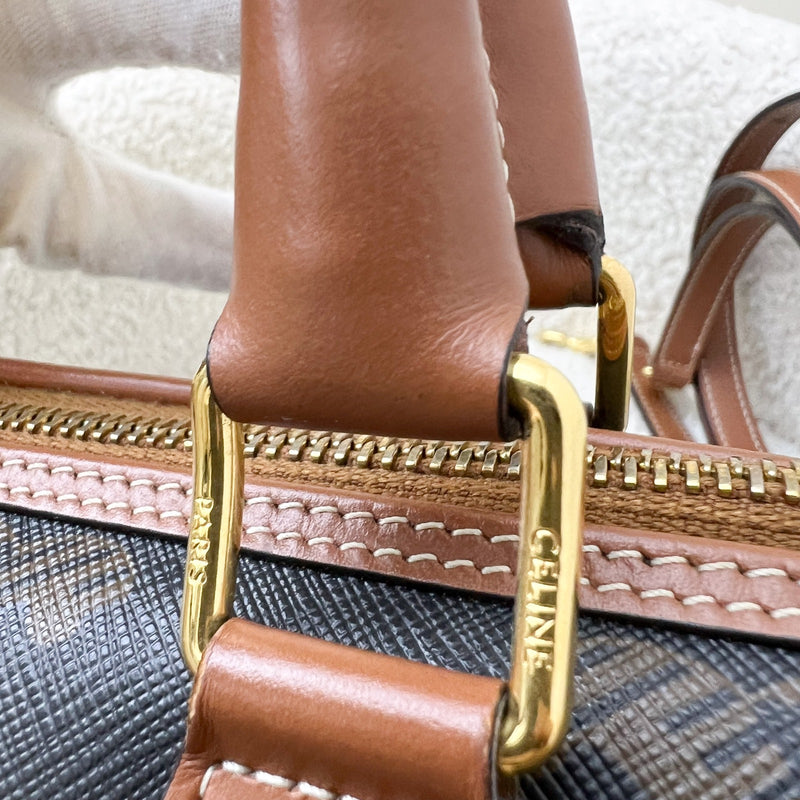 Celine Small Boston Bag in Triomphe Canvas, Calfskin and GHW (Model: 197582EIP.04LU)