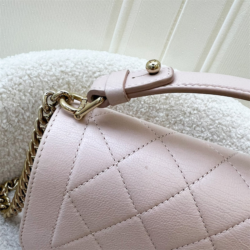 Chanel 17C Click Label Shoulder Bag in Light Pink Calfskin and LGHW