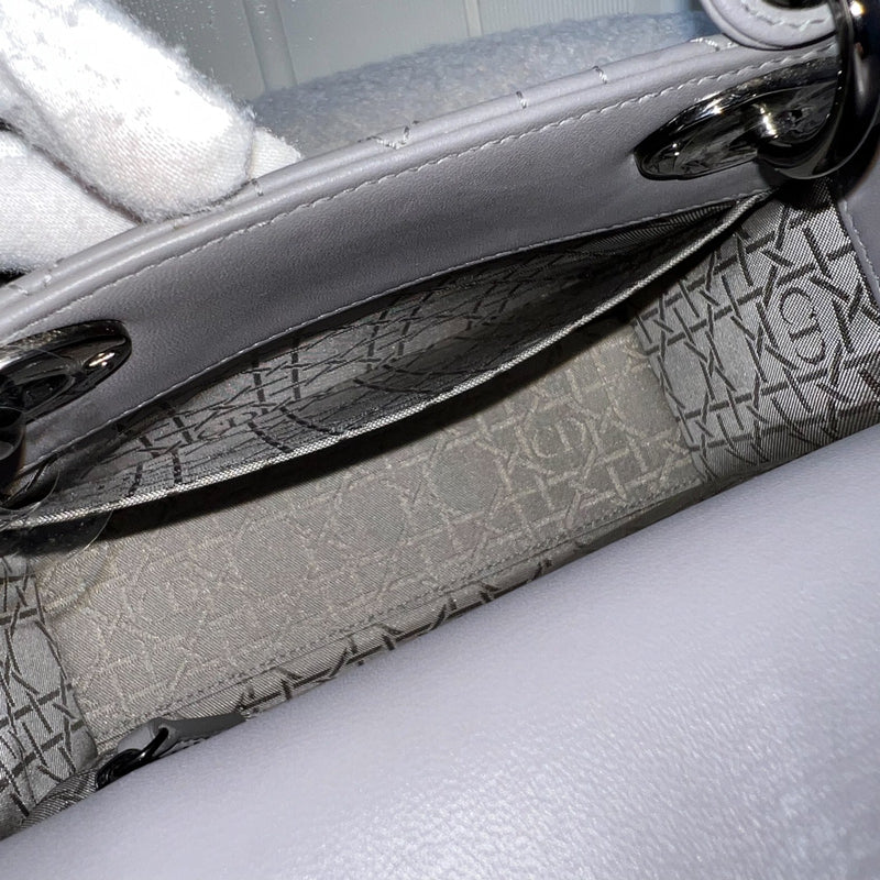 Dior Lady Dior My ABCDior Small Bag in Grey Lambskin and LGHW