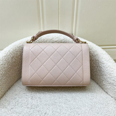 Chanel 17C Click Label Shoulder Bag in Light Pink Calfskin and LGHW