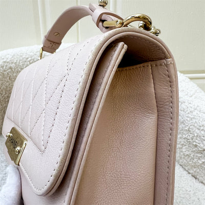 Chanel 17C Click Label Shoulder Bag in Light Pink Calfskin and LGHW