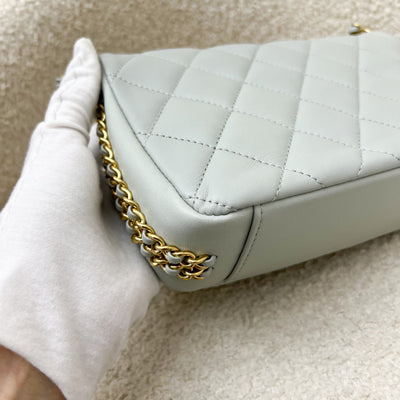 Chanel 23C Seasonal Chain Around Mini Flap in Grey Lambskin and LGHW